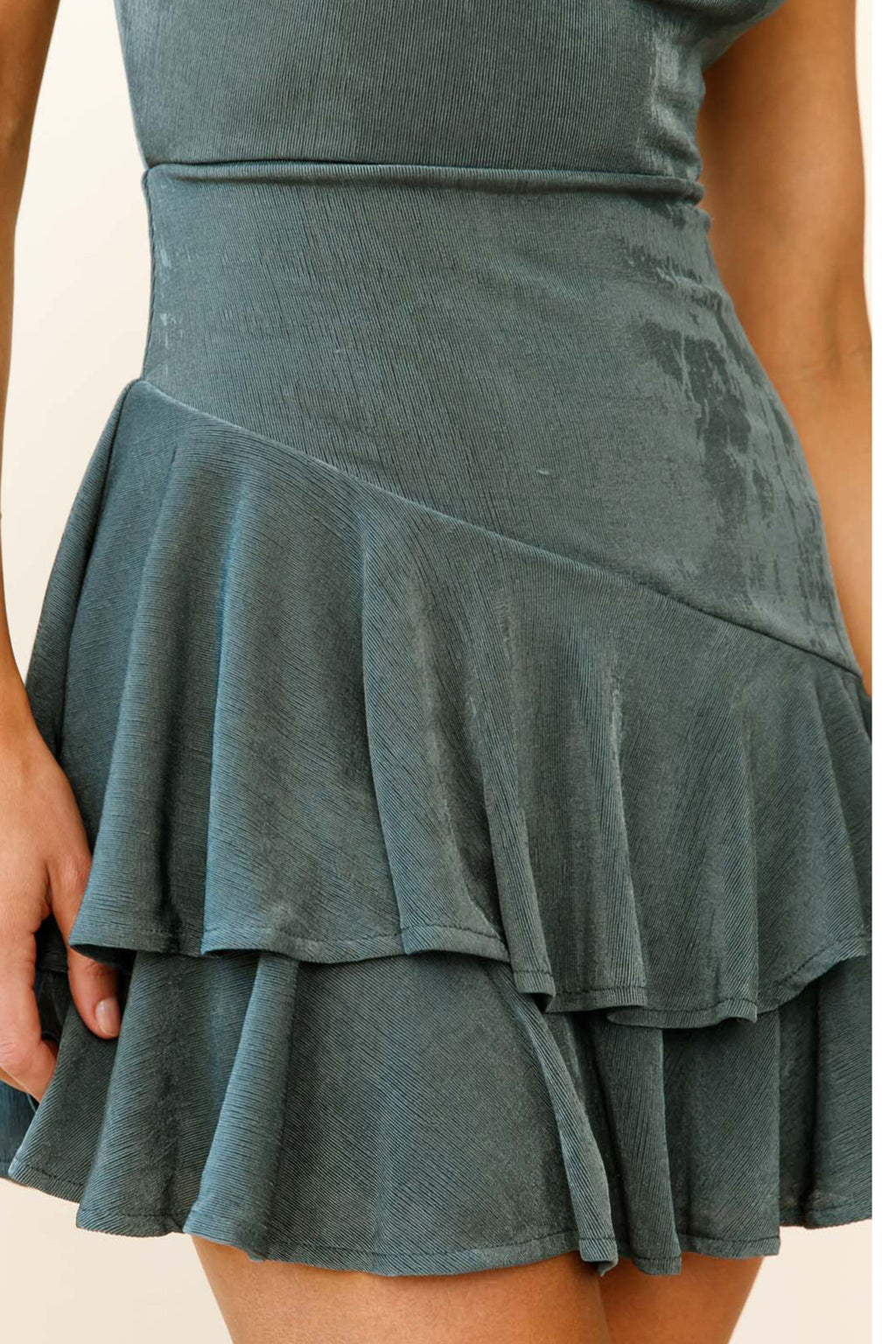 Bring On The Night Cowl Halterneck Dress Forest Green by Selfie Leslie