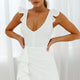 Seanna Cascading Ruffle Feature Strappy Back Dress White