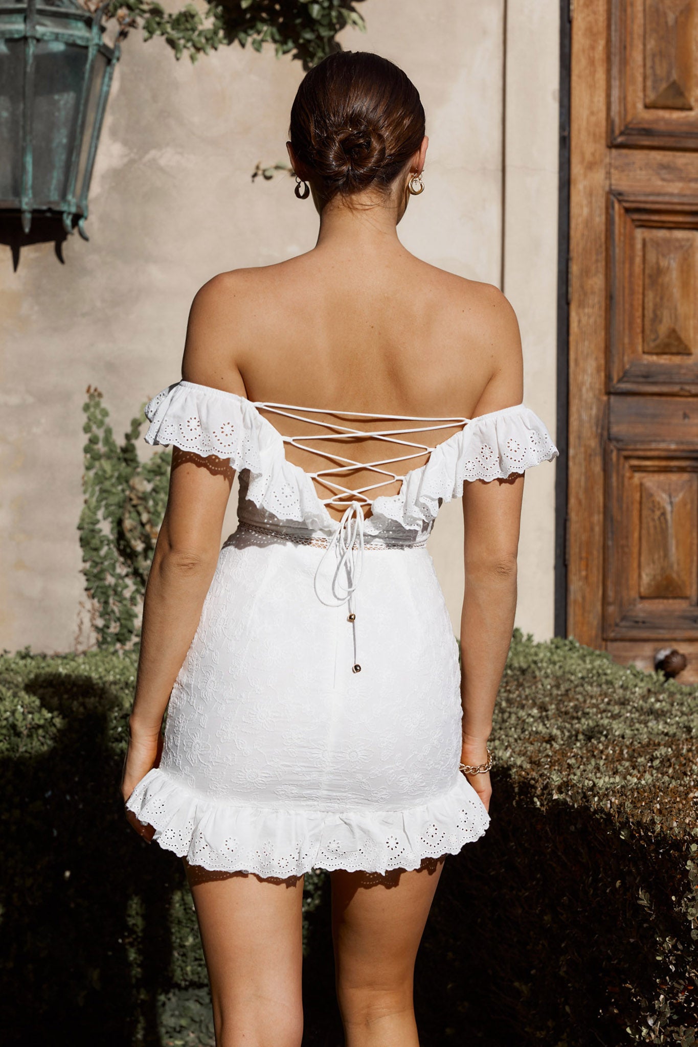 Sweet Melody Sweetheart Neckline Off-Shoulder Dress Lace White Sweet Melody Sweetheart Neckline Off-Shoulder Dress Lace White