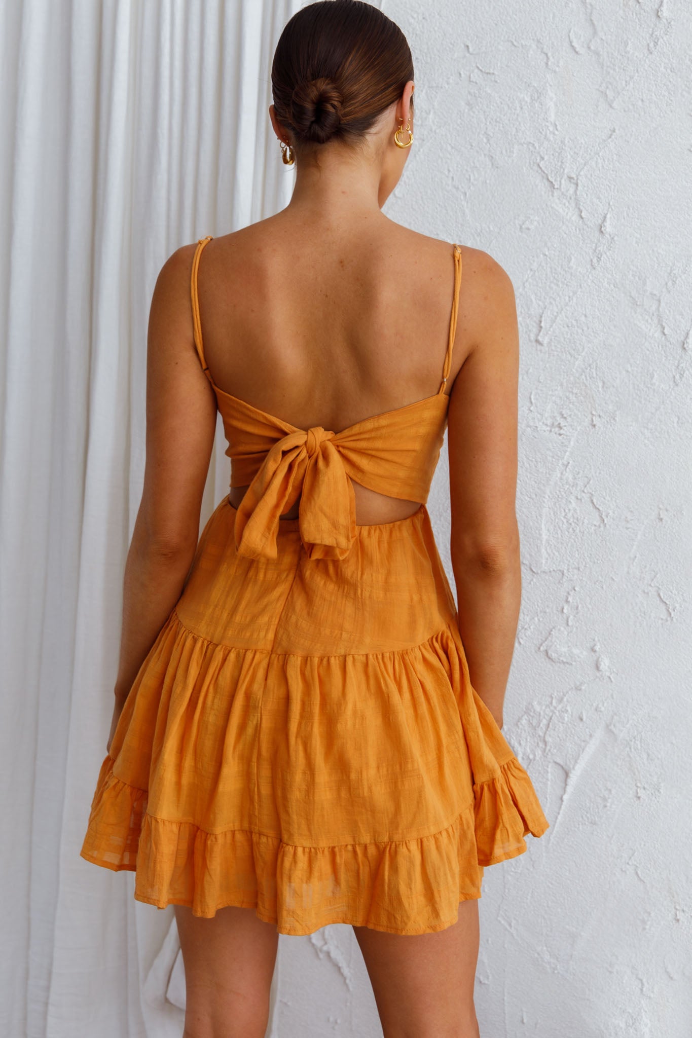 Phaedra Tied Back Dress Orange by Selfie Leslie