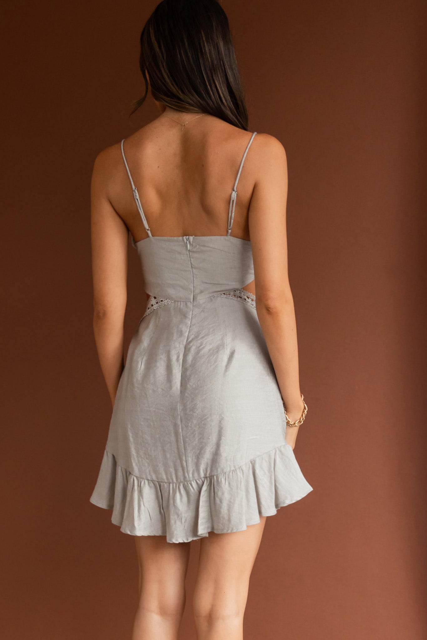 Santorini Sunset Cami Strap Cut-Out Dress Avocado by Selfie Leslie