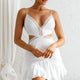 Santorini Sunset Cami Strap Cut-Out Dress White