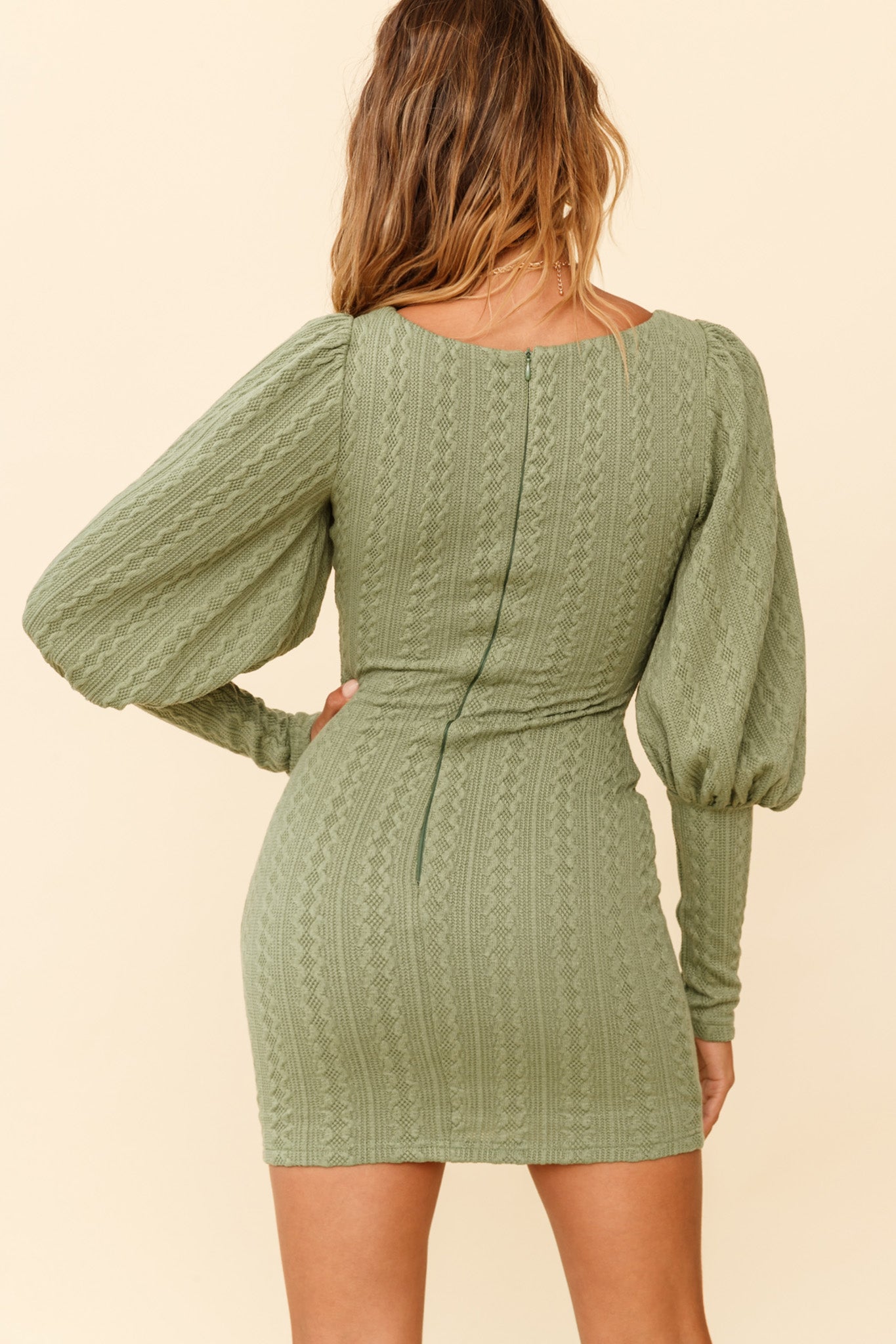 Moneymaker Lantern Sleeve Mini Dress Sage Selfie Leslie Moneymaker Lantern Sleeve Mini Dress Sage Selfie Leslie