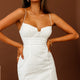 Devoted Structured Detail Bust Cami Strap Dress White
