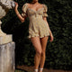 Keep Dreaming Puff Sleeve Frill Romper Floral Yellow
