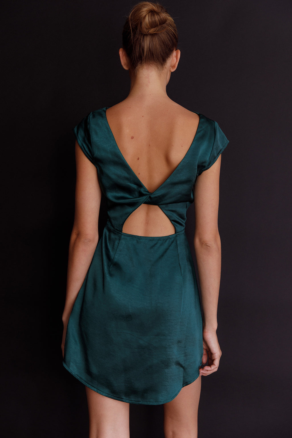 Lucinda Twist Back Mini Dress Jade by Selfie Leslie