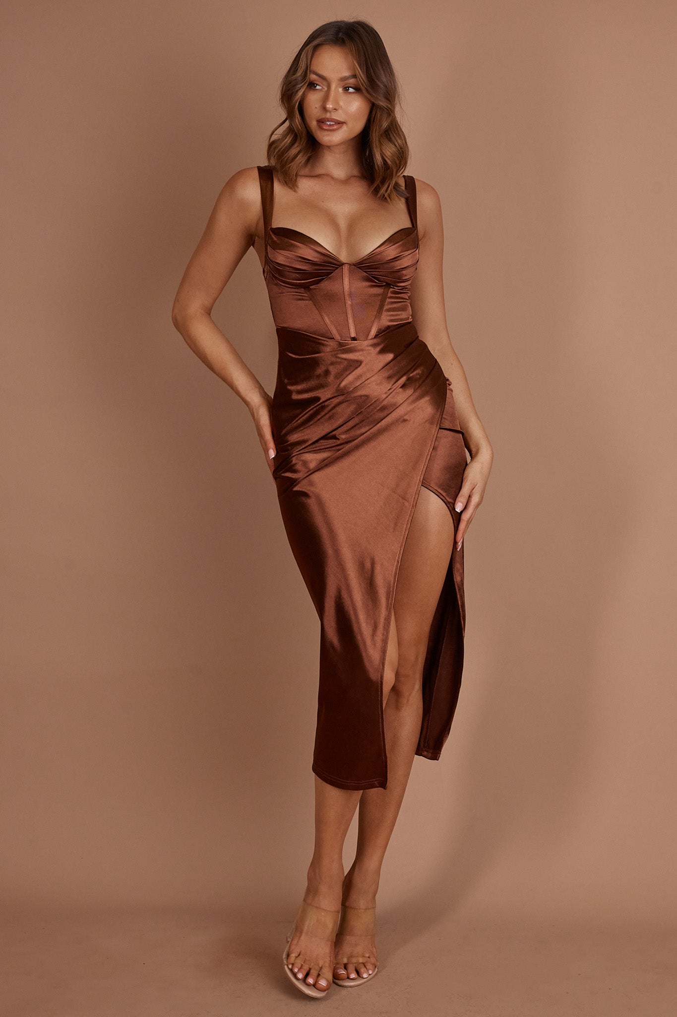 Whimsy Pleated Bust Mini Dress Jade