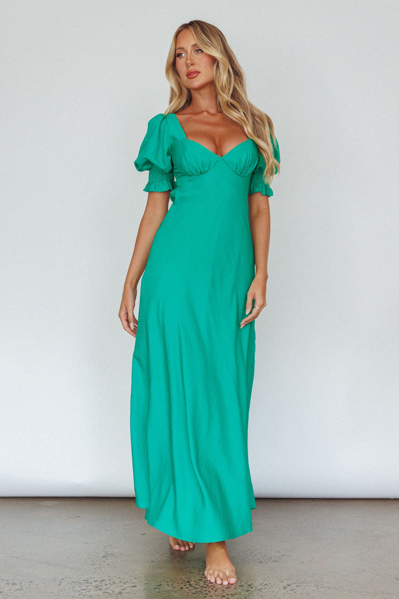 Brigita Tied Back Midi Dress Green by Selfie Leslie