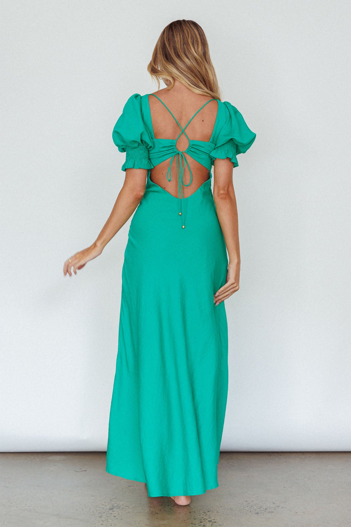 Brigita Tied Back Midi Dress Green by Selfie Leslie