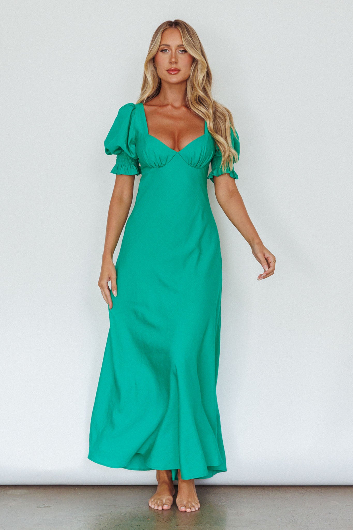 Brigita Tied Back Midi Dress Green by Selfie Leslie