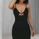 Callie Golden Ring Feature Cut-Out Bust Mini Dress Black