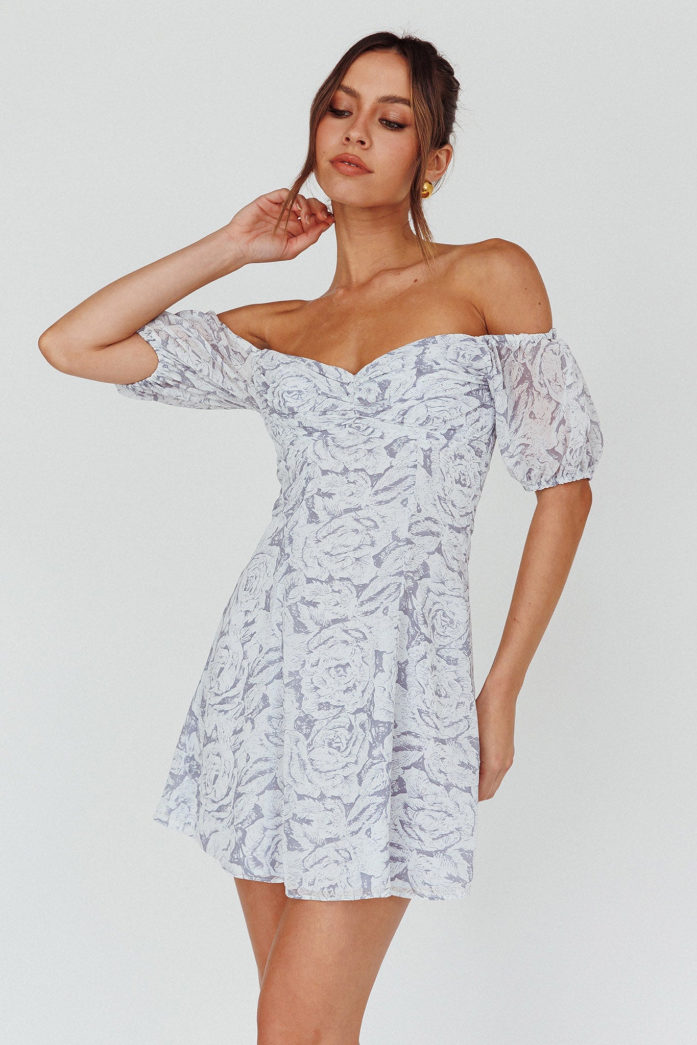 Summer To Remember Lace-Up Back Dress Floral Ink by Selfie Leslie