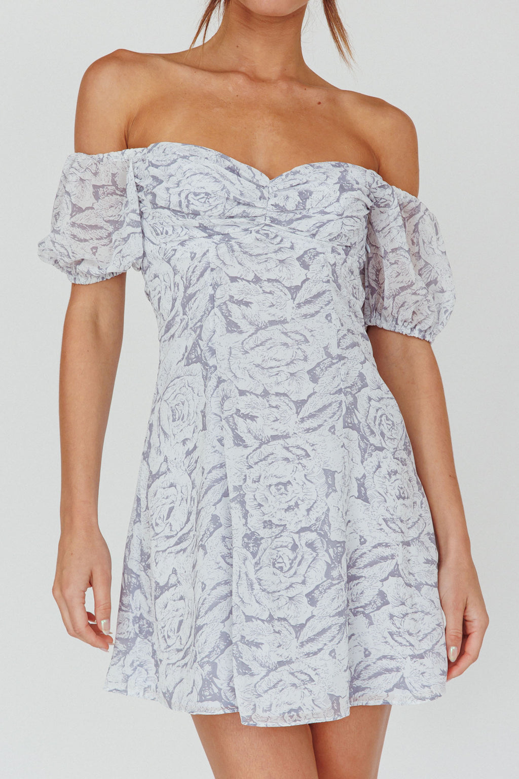 Summer To Remember Lace-Up Back Dress Floral Ink by Selfie Leslie