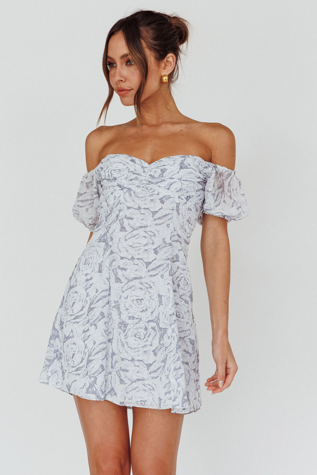 Summer To Remember Lace-Up Back Dress Floral Ink by Selfie Leslie