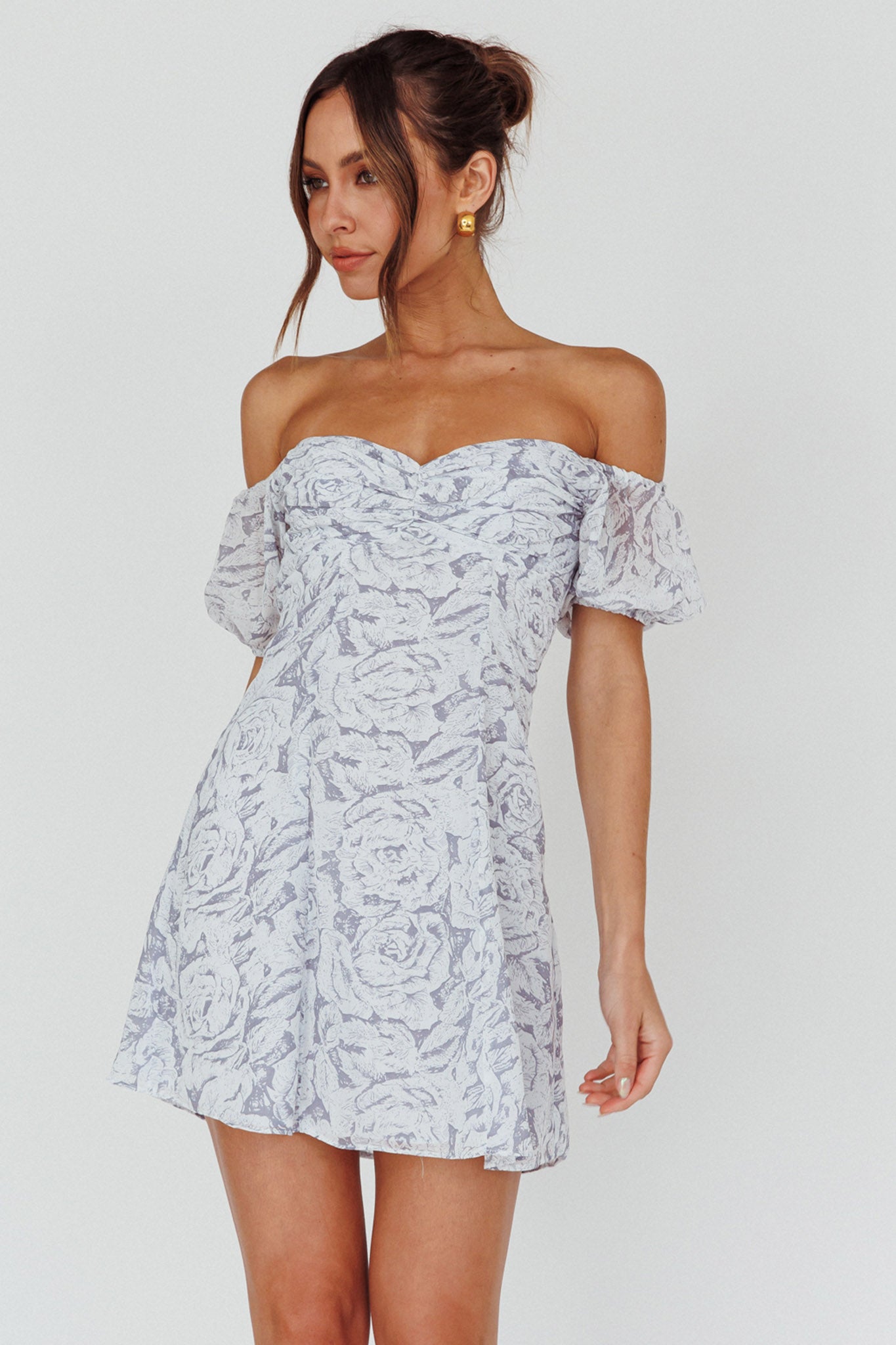 Summer To Remember Lace-Up Back Dress Floral Ink by Selfie Leslie