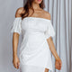 Dayanara Off-Shoulder Puff Sleeve Dress White