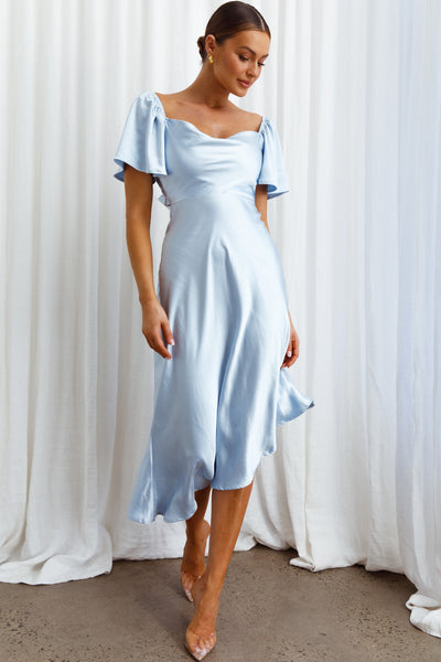 days like today blue satin asymmetrical tie back midi dress Grayson Tied Steel Category_All Prom Dresses neckline that flows into Tall Womens Black Halter Color:Salmon