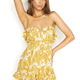 Bay Shores Frill Trim Romper Floral Yellow