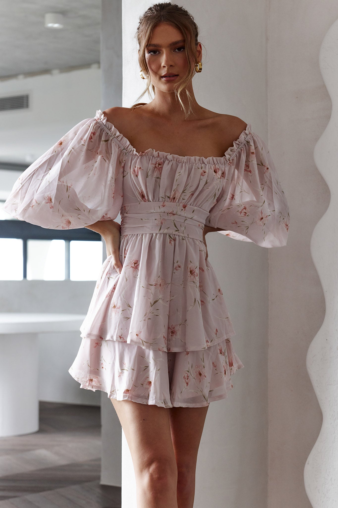 Full Bloom Mini Dress - Pink