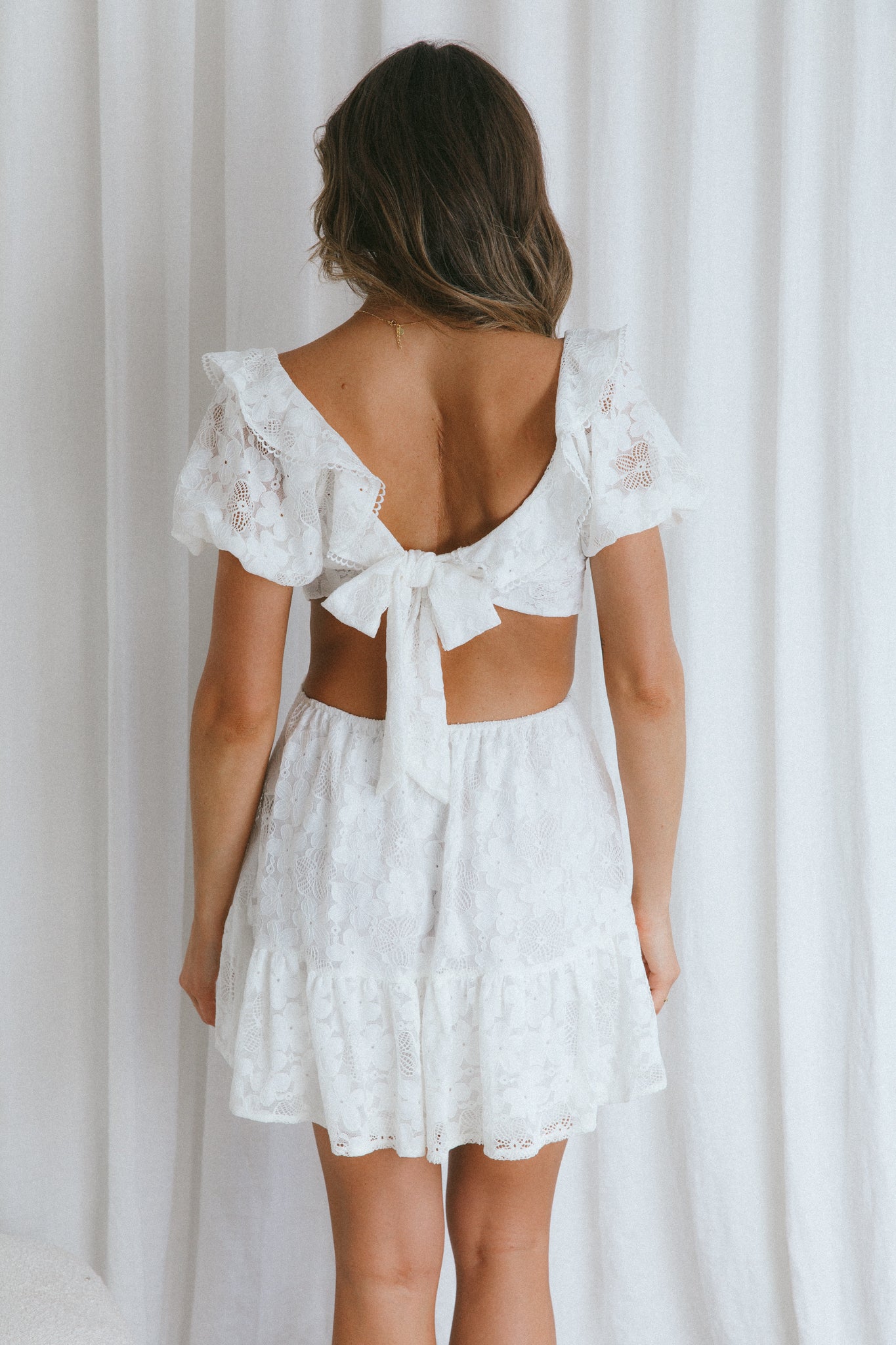 lace dress with back cut out Corset Bridal Gown with Lace Details JB42771