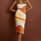 Sunshine State Cami Strap Midi Dress Abstract Peach