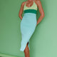 Amber Halterneck Knit Midi Dress Green