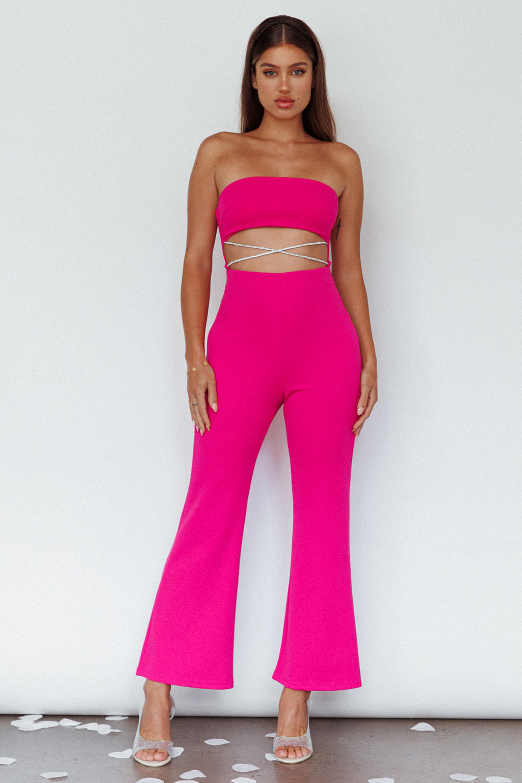 Nohemi Strapless Diamante Jumpsuit Black main image 0