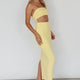 Nohemi Strapless Diamante Midi Dress Yellow