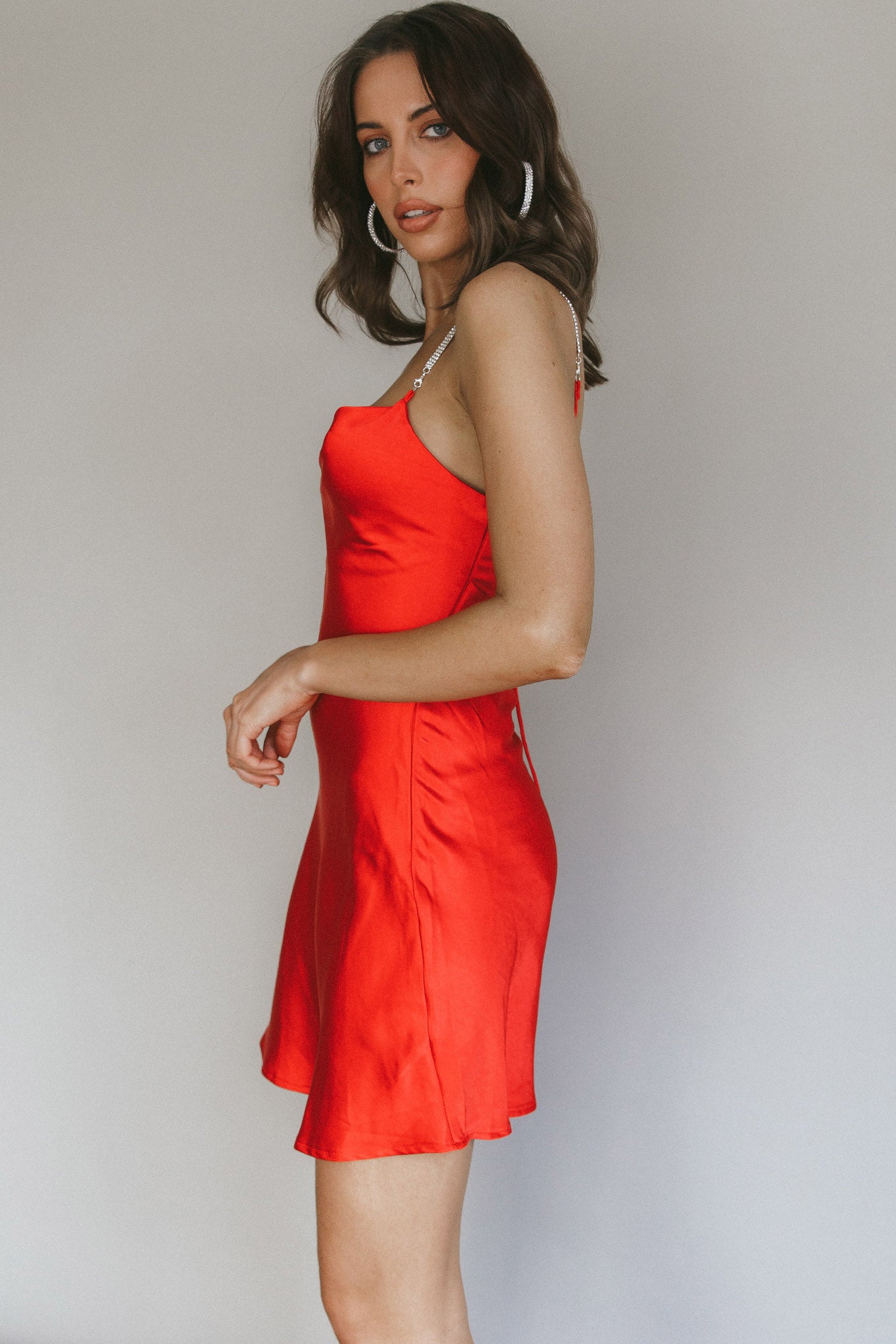 Romance Me Strappy Back Mini Dress Cherry by Selfie Leslie