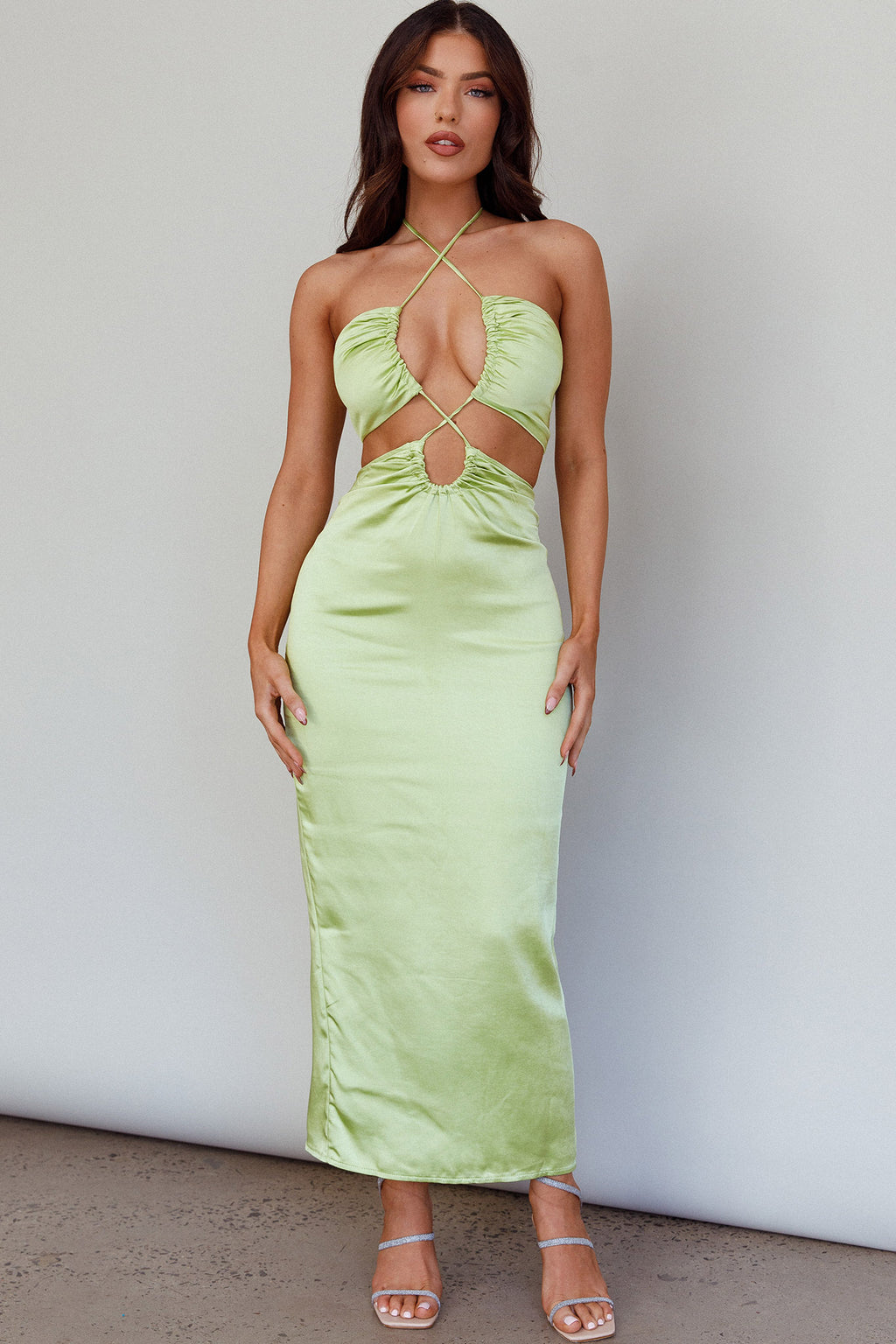 Ryana Cut-Out Drawstring Dress Apple by Selfie Leslie