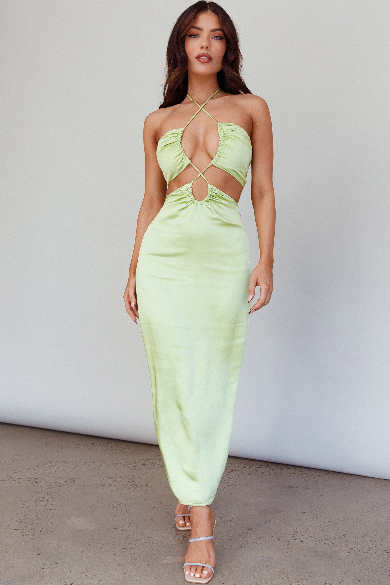 Ryana Cut-Out Drawstring Dress Apple by Selfie Leslie