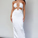 Ryana Cut-Out Drawstring Dress White