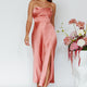 Yvette Wrap Neckline Midi Dress Desert Rose