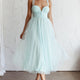 Surreal Lace-Up Back Tulle Midi Dress Mint