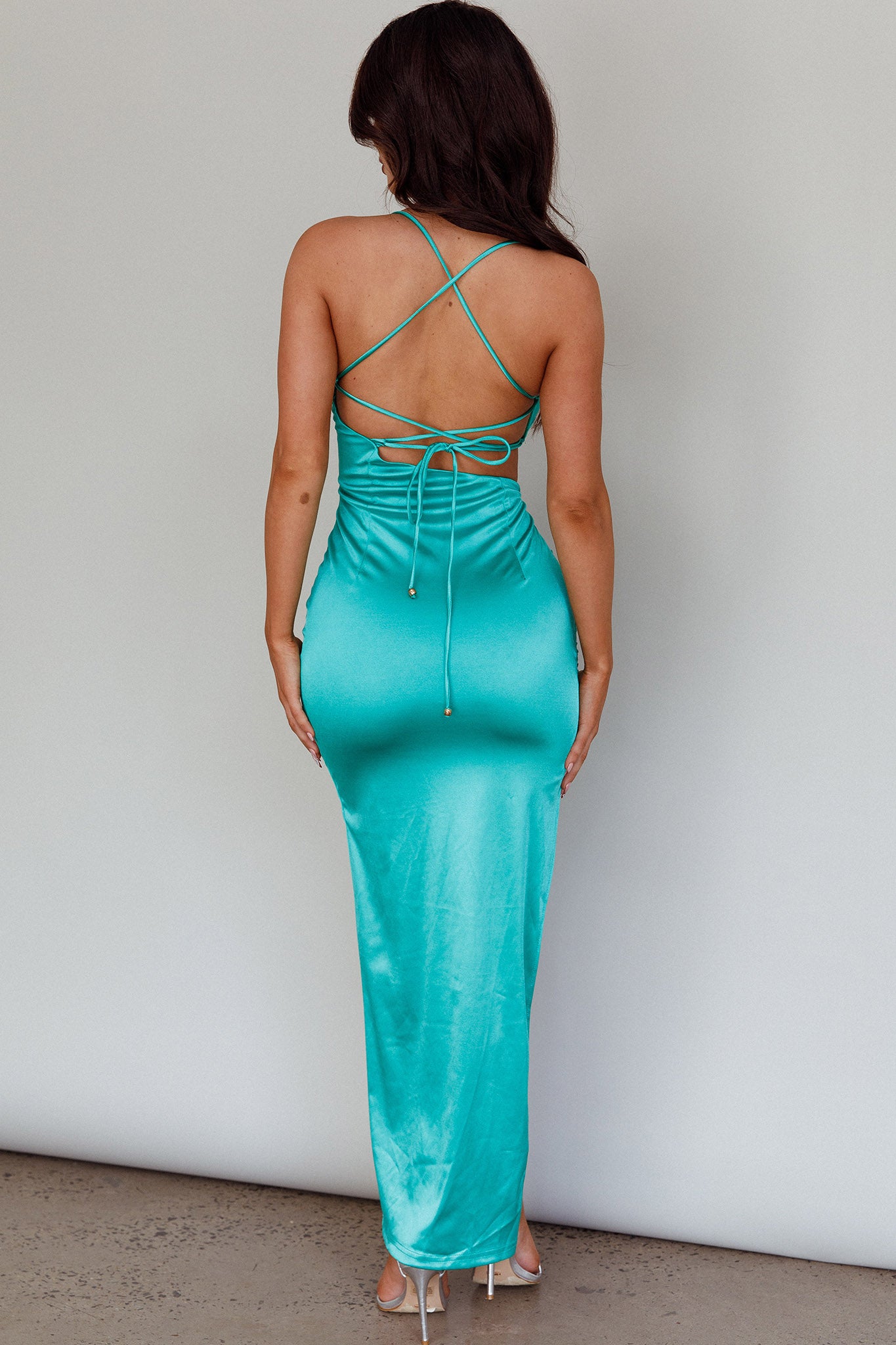 Can't Hardly Wait Cut-Out Midi Dress Green by Selfie Leslie