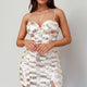 Selene Structured Bust Sequin Mini Dress Gold/White