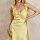 Alba Frill Trim Mini Dress Lemon