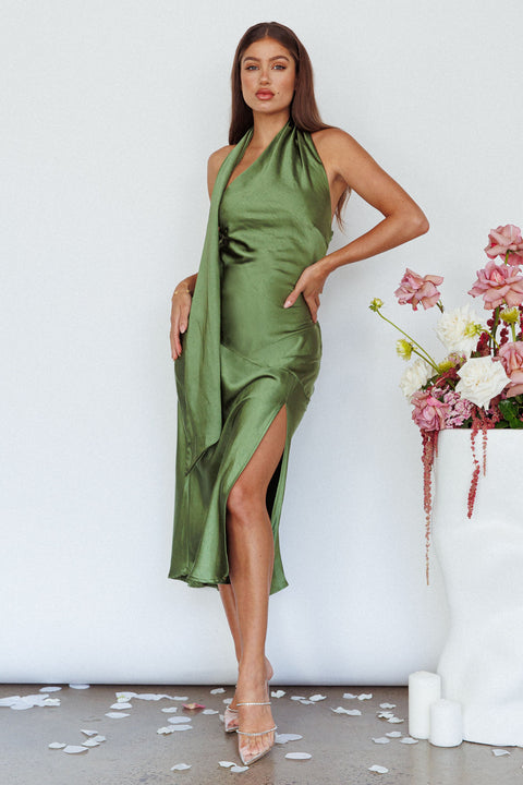 italian summer tie neck midi dress black from selfie leslie Italian Summer Tie Neck Midi Dress Olive