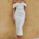 Lillianne Off-Shoulder Midi Dress White