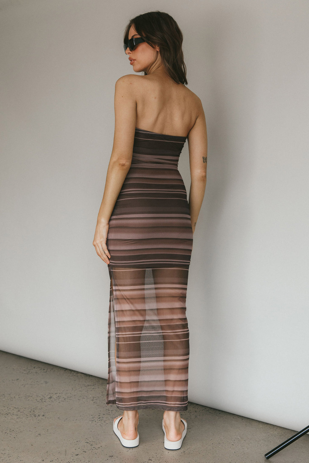 Island Life Strapless Maxi Dress Brown by Selfie Leslie