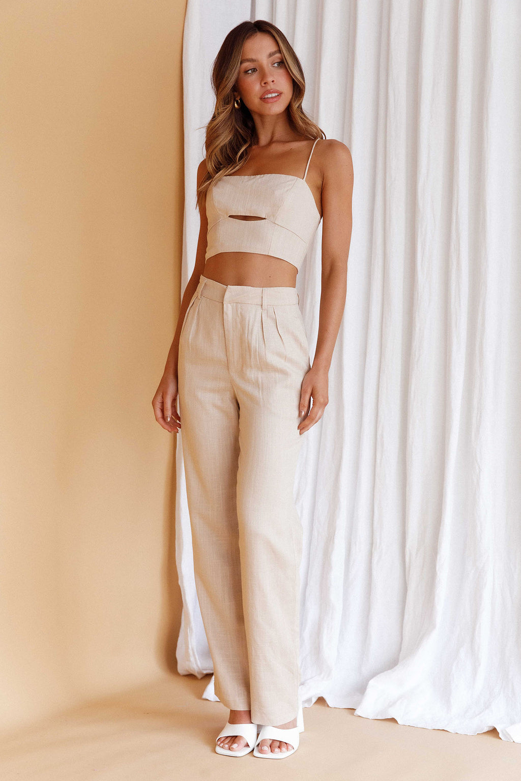 Lyrics Keyhole Crop Top Oat by Selfie Leslie