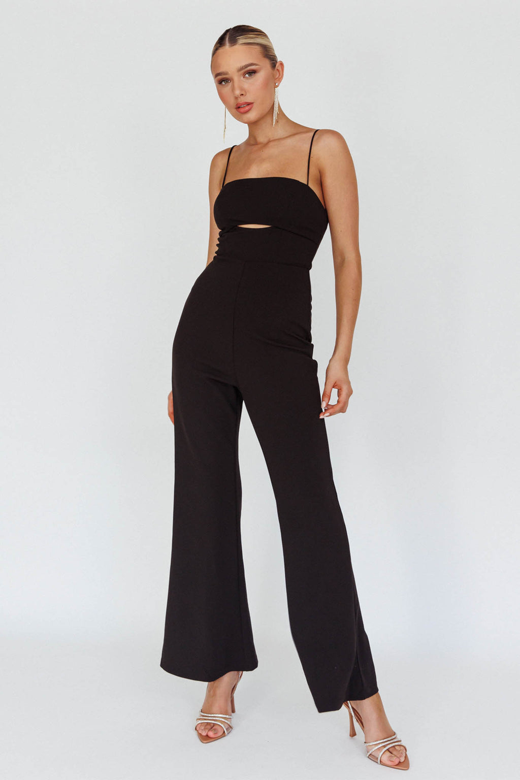 Lyrics Keyhole Jumpsuit Black by Selfie Leslie