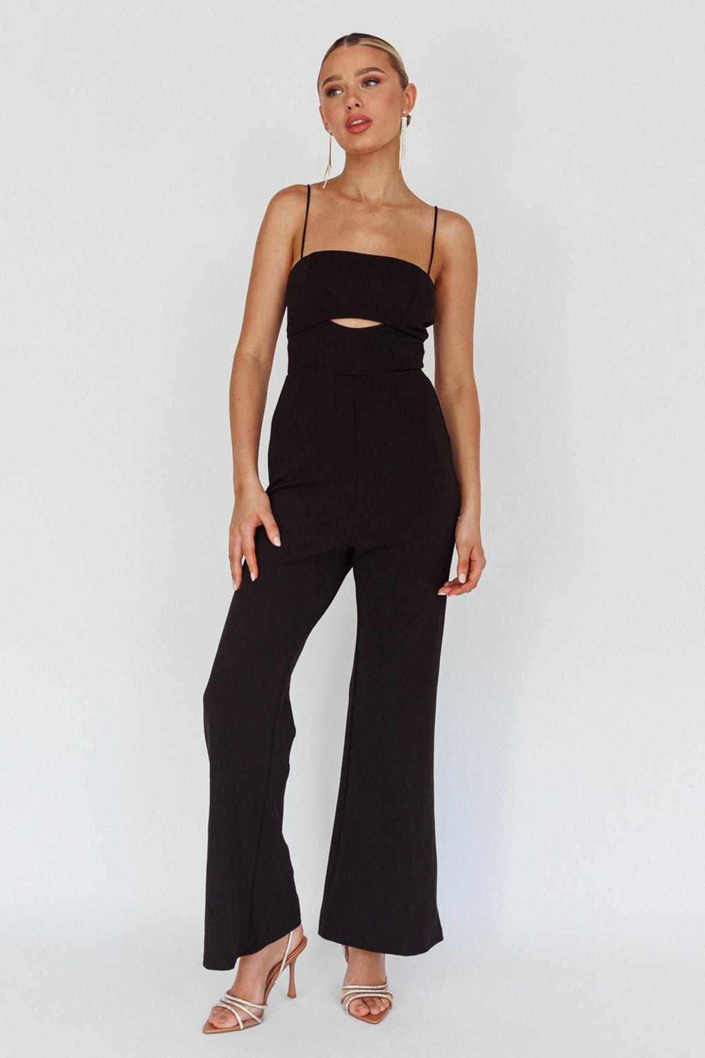 Lyrics Keyhole Jumpsuit Black by Selfie Leslie