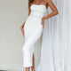 Esperance Diamante Trim Midi Dress White