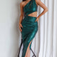 Morningstar One-Shoulder Sequin Dress Emerald