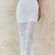 Milano Crochet Lace Midi Skirt White