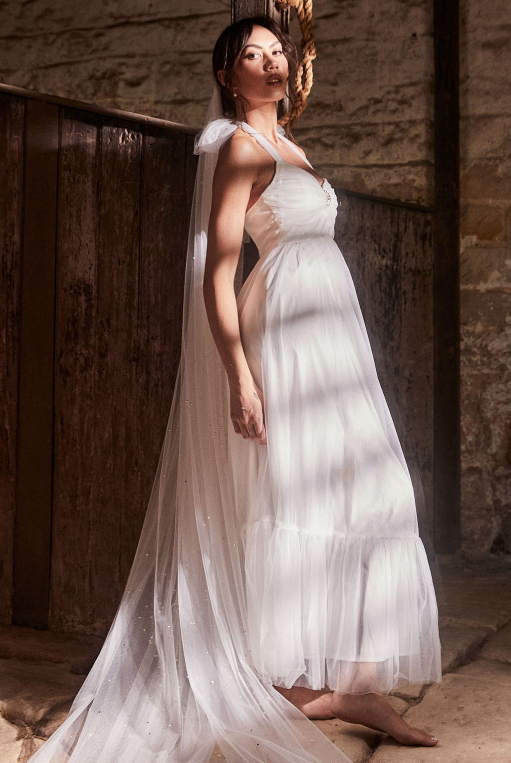 Alegria Tulle Maxi Dress White by Selfie Leslie