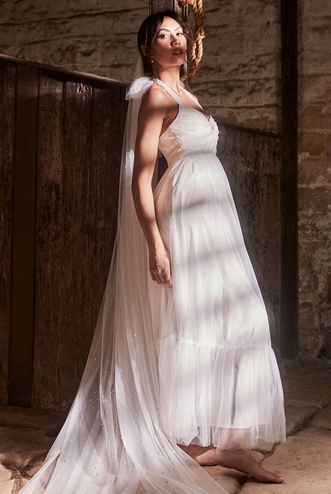 Alegria Tulle Maxi Dress White by Selfie Leslie