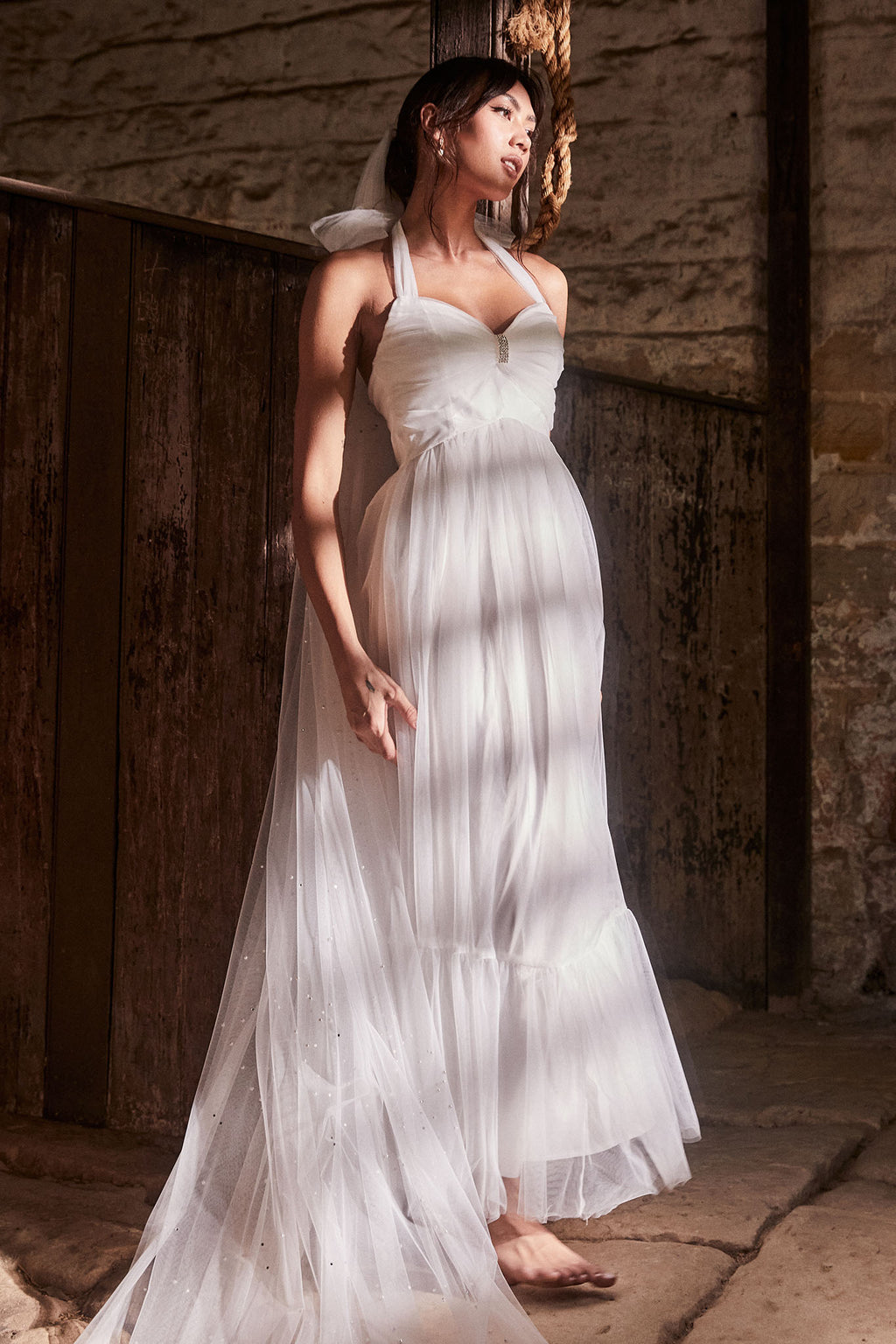 Alegria Tulle Maxi Dress White by Selfie Leslie