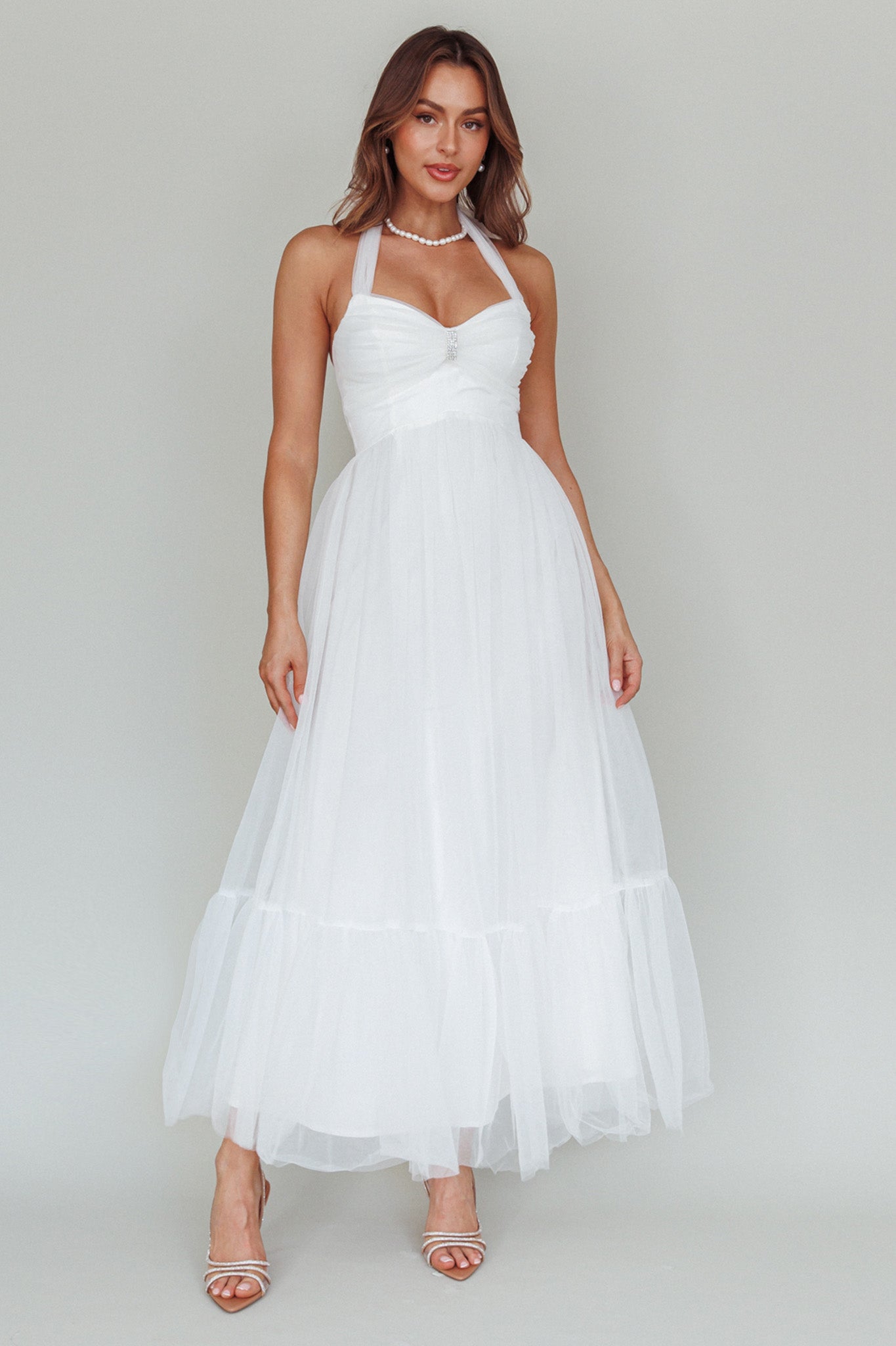 Alegria Tulle Maxi Dress White by Selfie Leslie